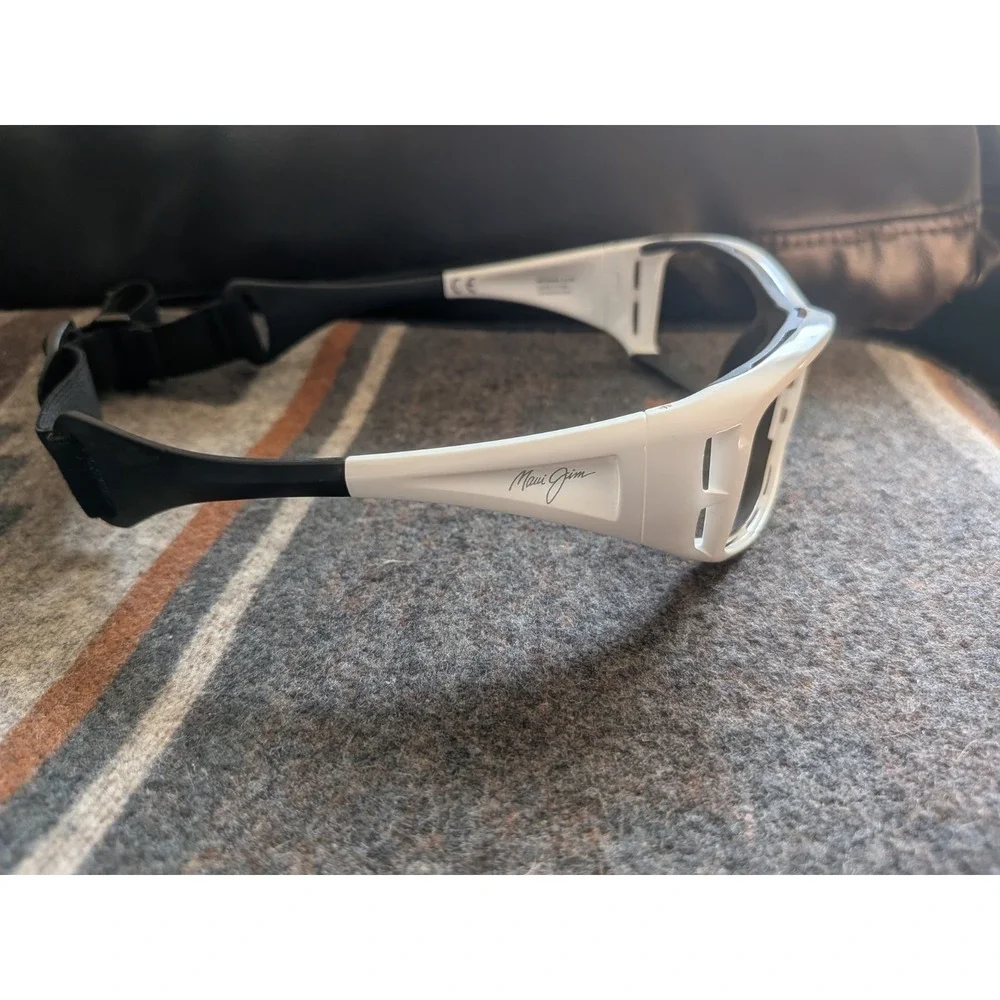 RARE Maui Jim WATERMAN White-Maui Sunglasses Frames MJ 410-05 Italy